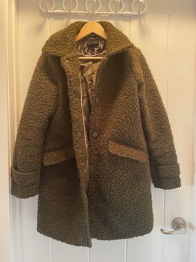 Jessica Simpson Olive Teddy Bouclé Coat
